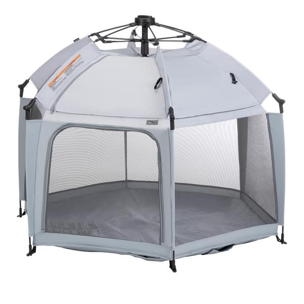 slide 2 of 6, InstaPop Dome Play Yard - High Street - Grey - 7'9" x 10'10"