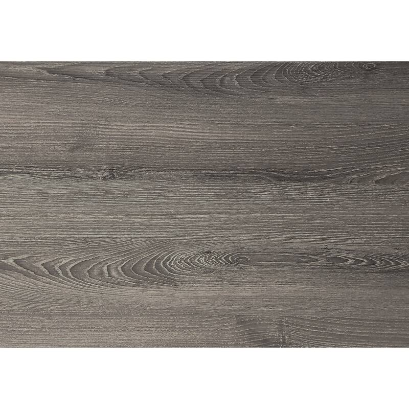 Wood Veneer Computer Desk with Black Metal Base and Rectangular Shape