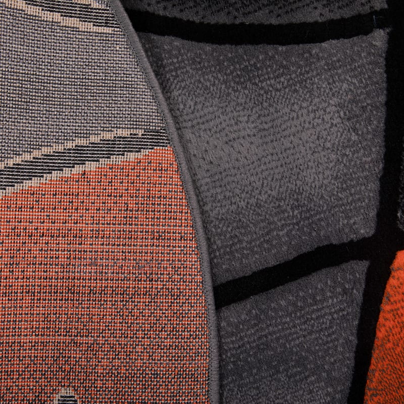 Modern Olefin Accent Area Rug - Abstract Pattern