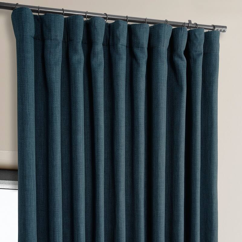 Exclusive Fabrics Faux Linen Extra Wide Room Darkening Curtain Panel