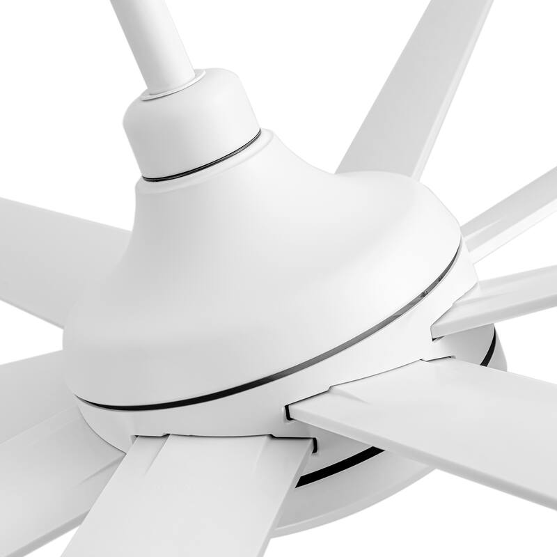 65-Inch 8-Blade Black/White Ceiling Fan with Remote without Light