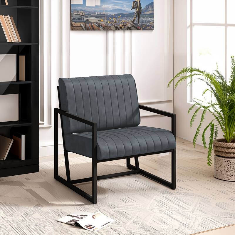 Modern Feature Armchair with Metal Frame