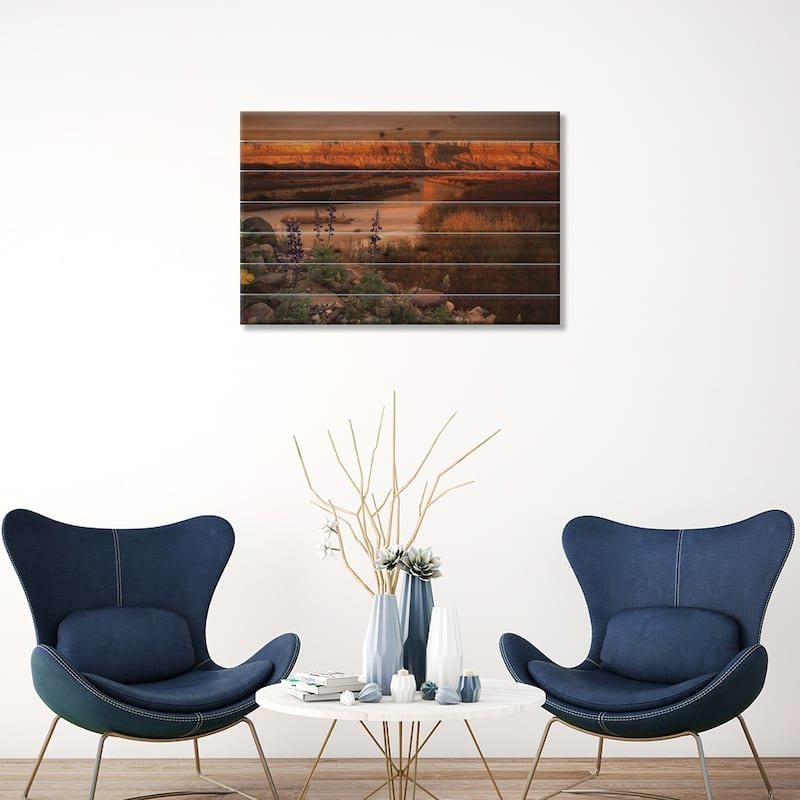 Sierra Ponce And Rio Grande, Big Bend National Park, Texas Print On Wood by Tim Fitzharris - Multi-Color