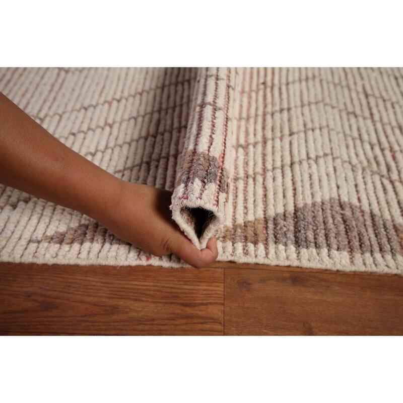Earth Tone Moroccan Oriental Large Area Rug Handmade Wool Carpet - 9'7"x 13'9"