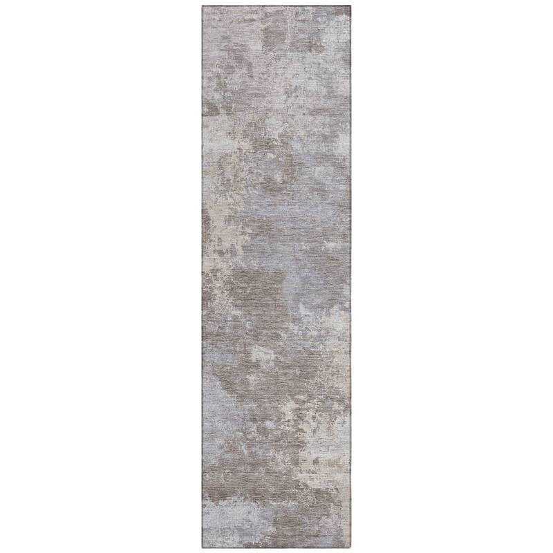 Machine Washable Indoor/ Outdoor Chic Modern Chantille Rug