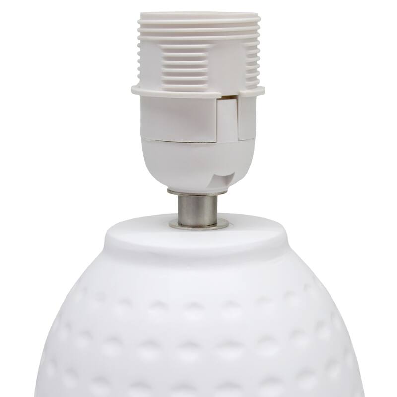 Petite Dimpled Ceramic Table Lamp with Tapered Shade - 12.5" - Off White
