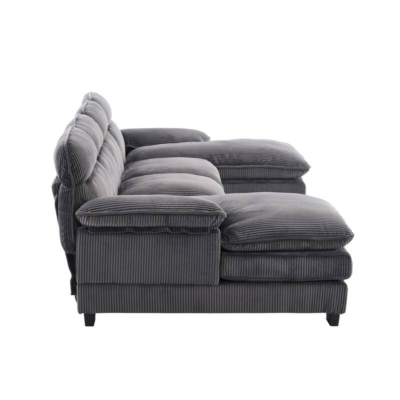 111.8" U-shaped profile sofa, including two single seats and two chaise
