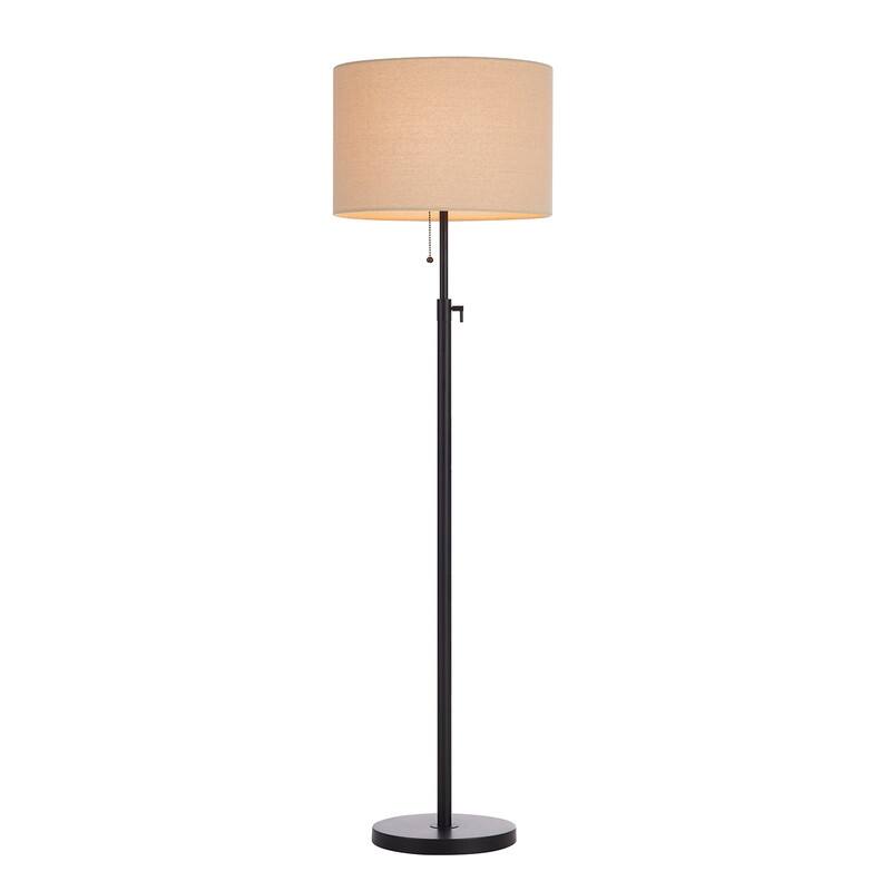 KAWOTI 65in Modern Adjustable Metal LED Floor Lamp with Fabric Shade