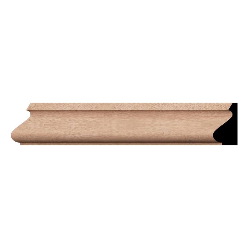 WM163: Americraft Finger-Joint Pine Base Cap Moulding - 11/16"D x 1 3/8"W x 96"L - Sapele Mahogany