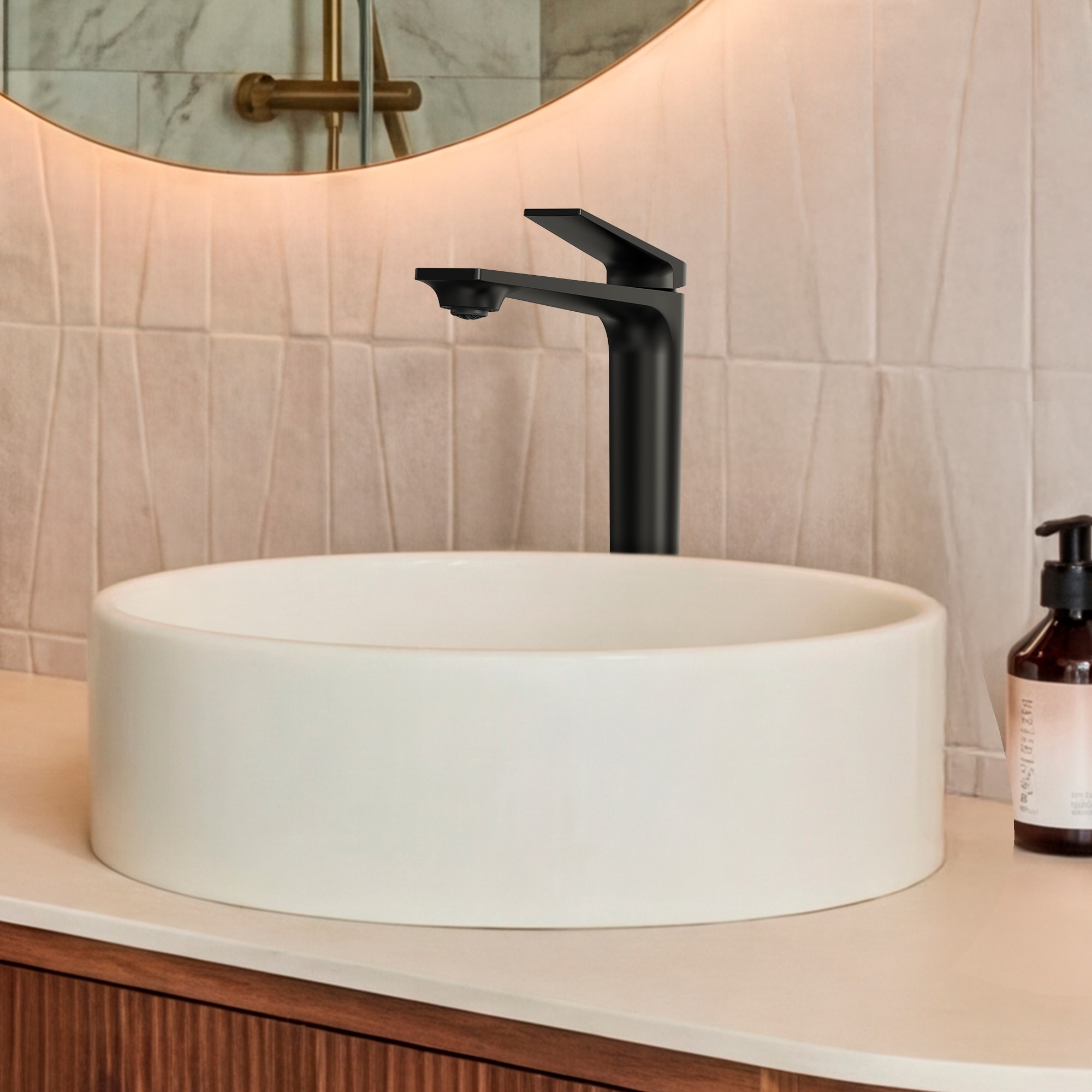 Vessel Bathroom Faucet with Drain Assembly High Spout Single Hole Bathroom Sink Faucet