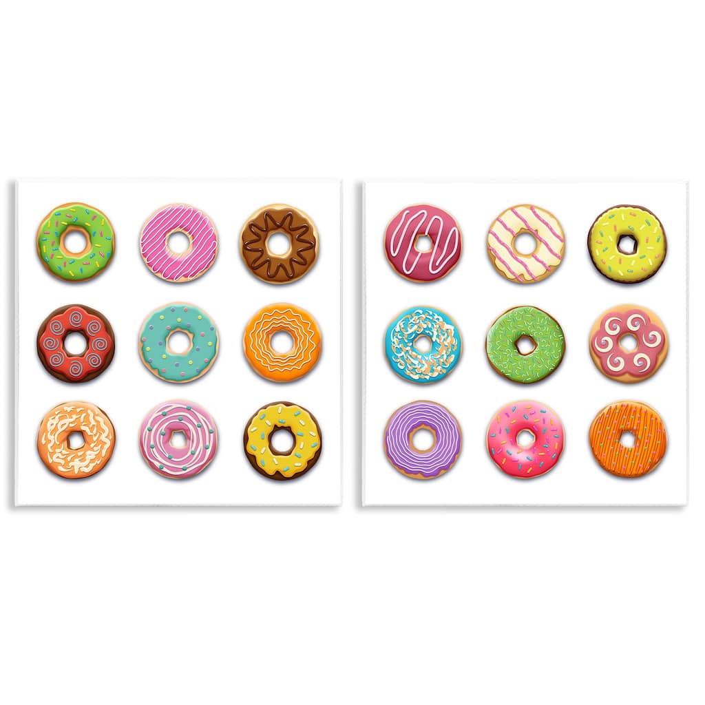 Stupell Bright & Fun Donuts Wall Plaque Art Design By Marcus Prime (Set of 2)