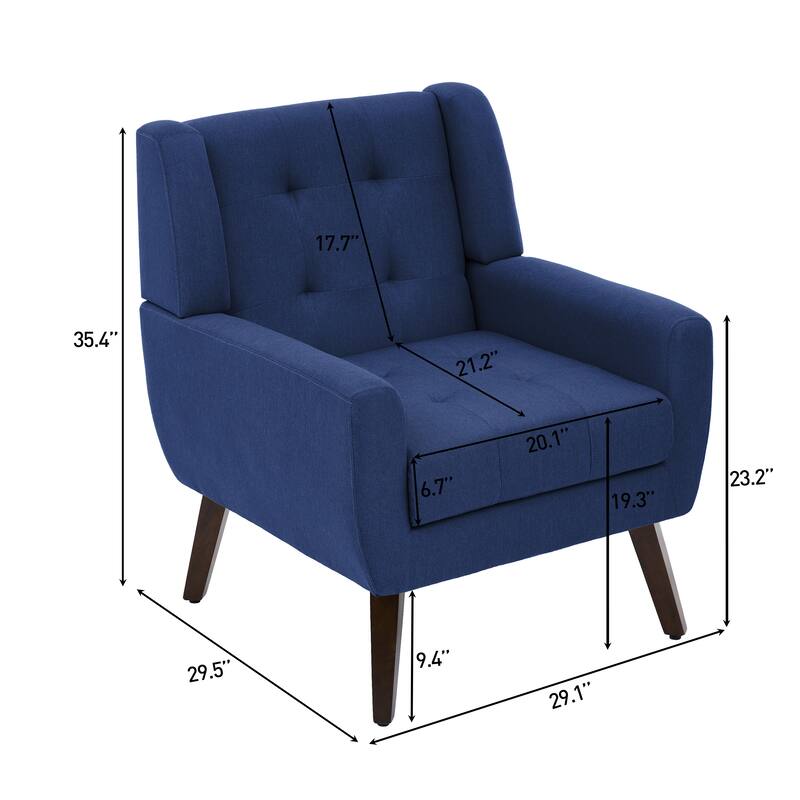 Set of 2 Tufted Upholstered Accent Armchair