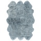 preview thumbnail 61 of 201, SAFAVIEH Handmade Natural Sheepskin Leanca 3.4-inch Thick Rug 5'5" x 7'7" - Steel Blue - Rectangle