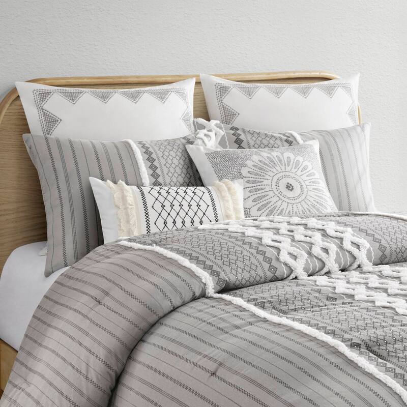GDF Studio - Imani Cotton Printed Comforter Set with Chenille Detailing