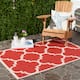 SAFAVIEH Courtyard Maryanne Indoor/ Outdoor Waterproof Patio Backyard Rug - 4' x 5'7" - Red