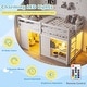 preview thumbnail 7 of 18, Gymax Twin Size Loft Bed w/ LED Lights 2 Doors Underbed Space &
