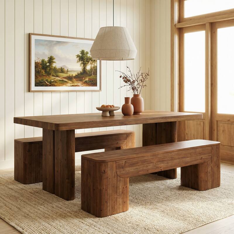 Solid Wood Bench, Entryway Bench, Dining Bench, Farmhouse Bench Seats for Entryway, Hallway, End of Bed