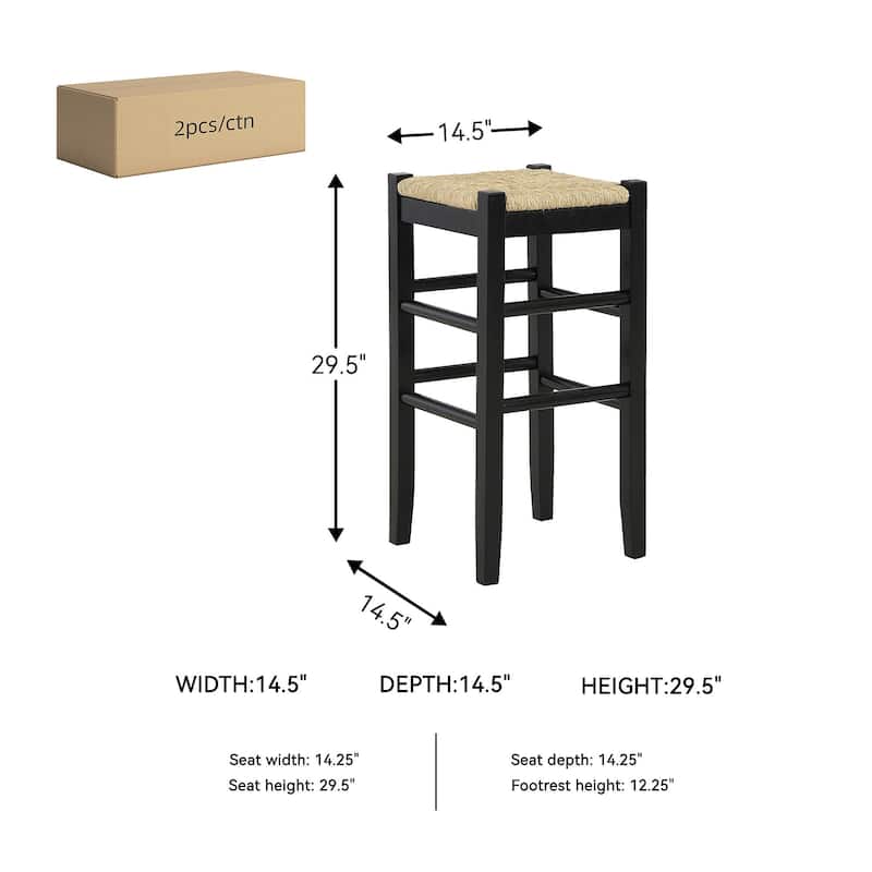 Ashley Furniture Mirimyn Black Tall Stool (Set of 2) - 15"W x 15"D x 36"H