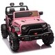 preview thumbnail 10 of 78, 2-seater Kids Ride On Electric Car W/parents control,light&rear searchlight,Power display, Four-wheel suspension Pink