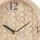preview thumbnail 6 of 18, Light Brown Wood Woven Clock Chevron Patterned or White Frame with Silver Legs