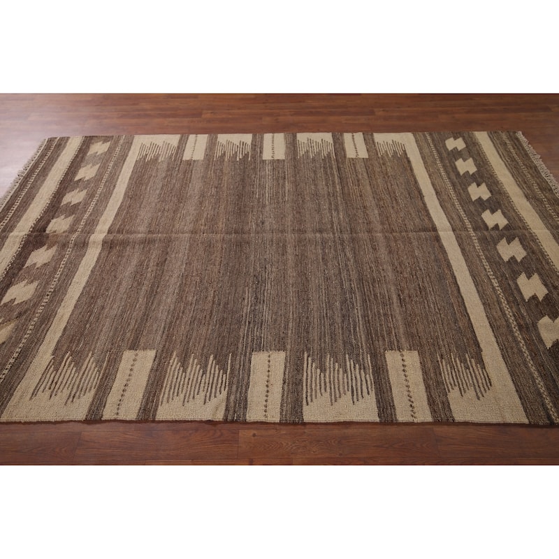 Nomadical Kilim Persian Vintage Area Rug Hand-Woven Wool Carpet - 5'5"x 8'2"