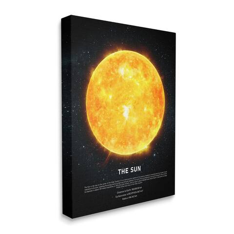 Stupell Industries Milky Way Sun Infographic Outer Space Astrological Facts Canvas Wall Art - Yellow