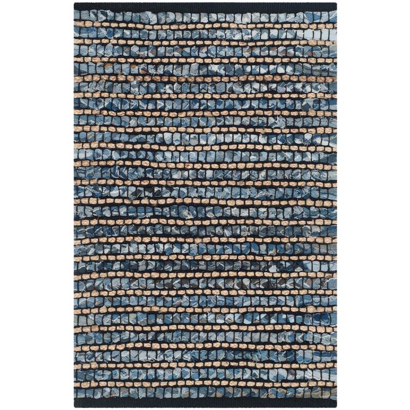 SAFAVIEH Handmade Cape Cod Efrat Bohemian Jute Rug - 2' x 3' - Blue
