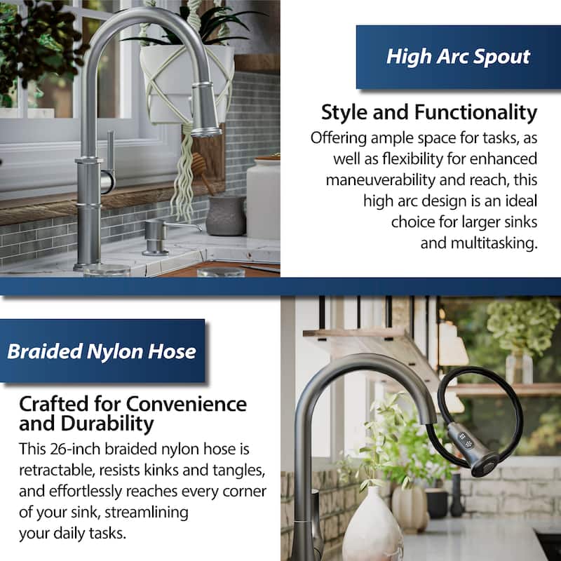 Karran Brampton KKF365 Single Handle Pull Down Sprayer Kitchen Faucet