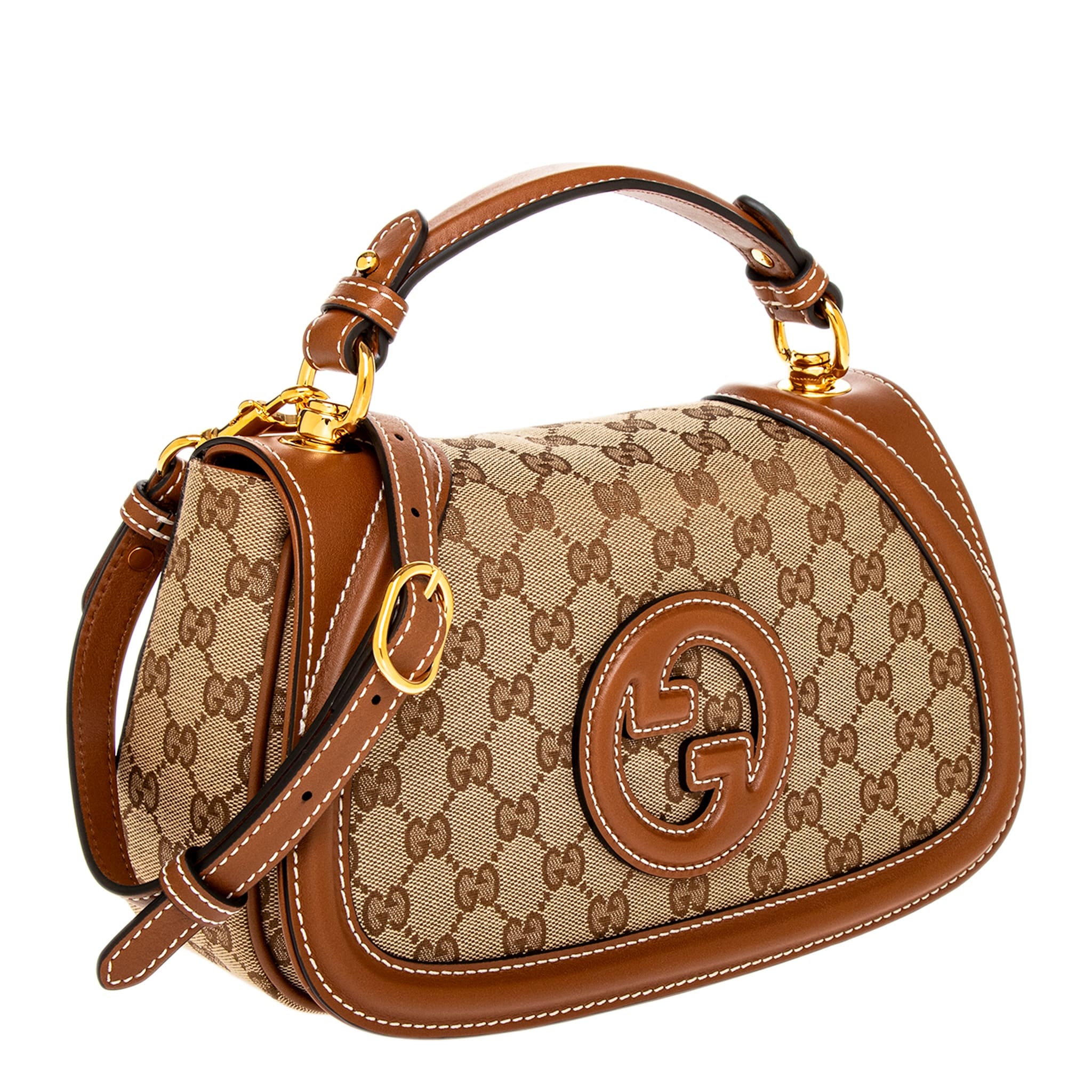 GUCCI ゴールド ブラウン ハンドバッグ Gucci Blondie Medium Top Handle Bag - Overstock - 42880348