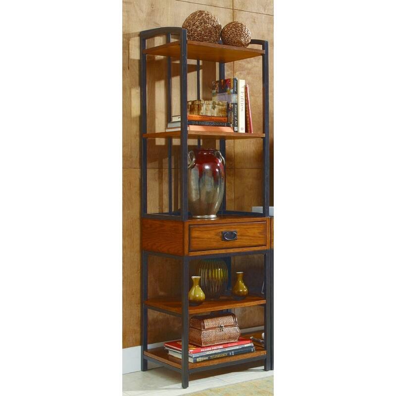 Distressed Oak Media Tower
