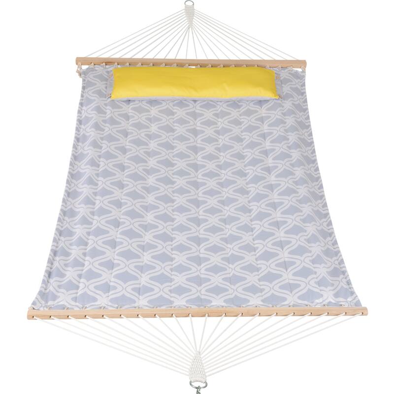 78'' Quilted 2 Person Hammock Beach Swing with Spreader Bars&Pillow - 55.1*122*1