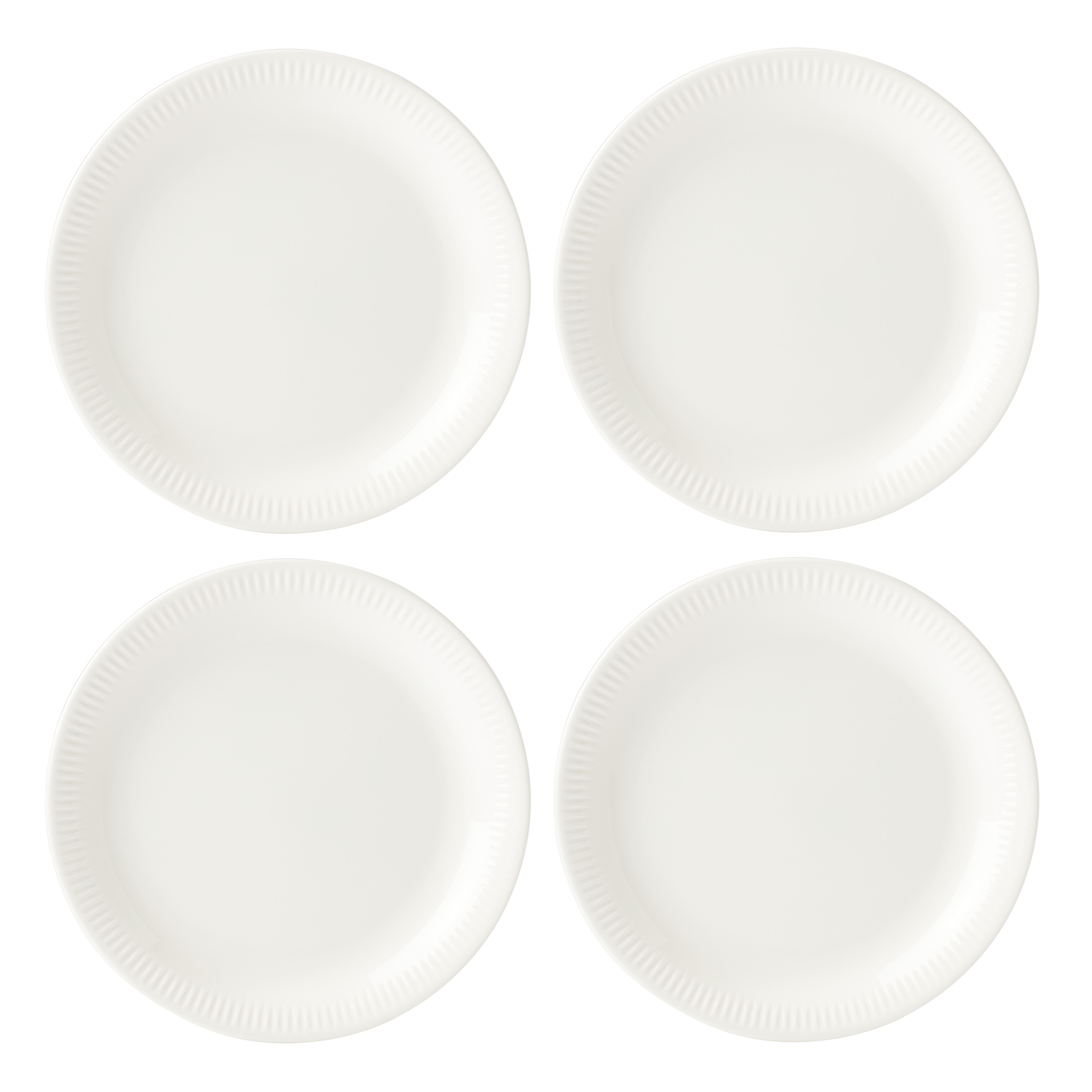 Lenox Profile White Porcelain 4-Piece Dinner Plate Set