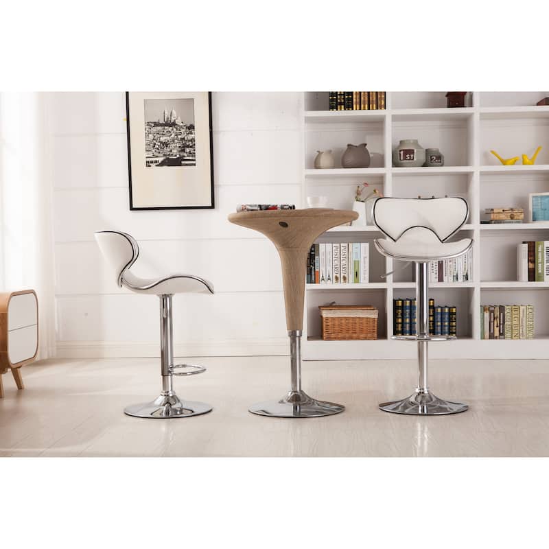 Bistro Swivel Barstool Dining Chair Counter Chair (White, Set of 2)
