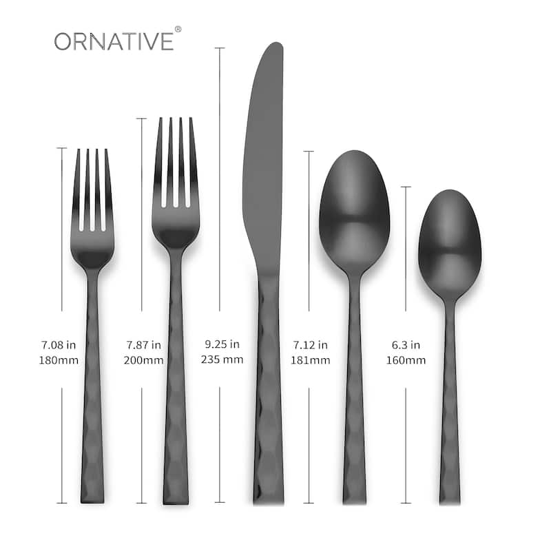 Ornative Rooney 18/0 Stainless Steel 20 Pieces Flatware Set - 10.63" H x 6.69" W x 2.76" D
