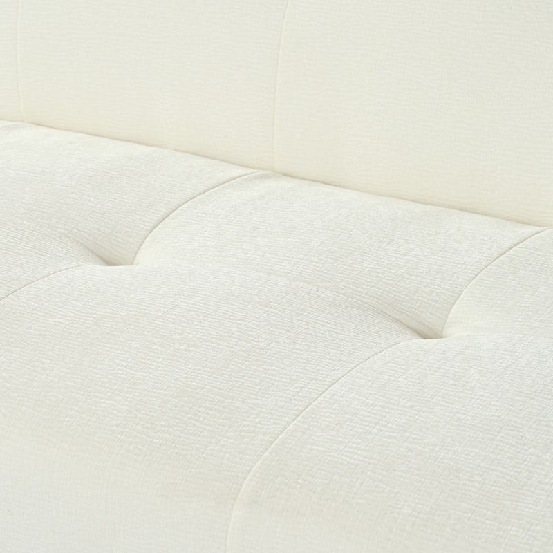 85.8 Inch Wide Chenille Fabric 3-Seater Sofa with Tufted Style