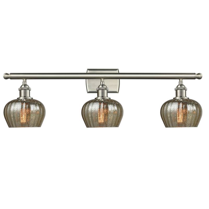 Innovations Lighting Fenton 3 Light 26" Wide Bathroom Vanity Light - Brushed Satin Nickel / Mercury Fluted