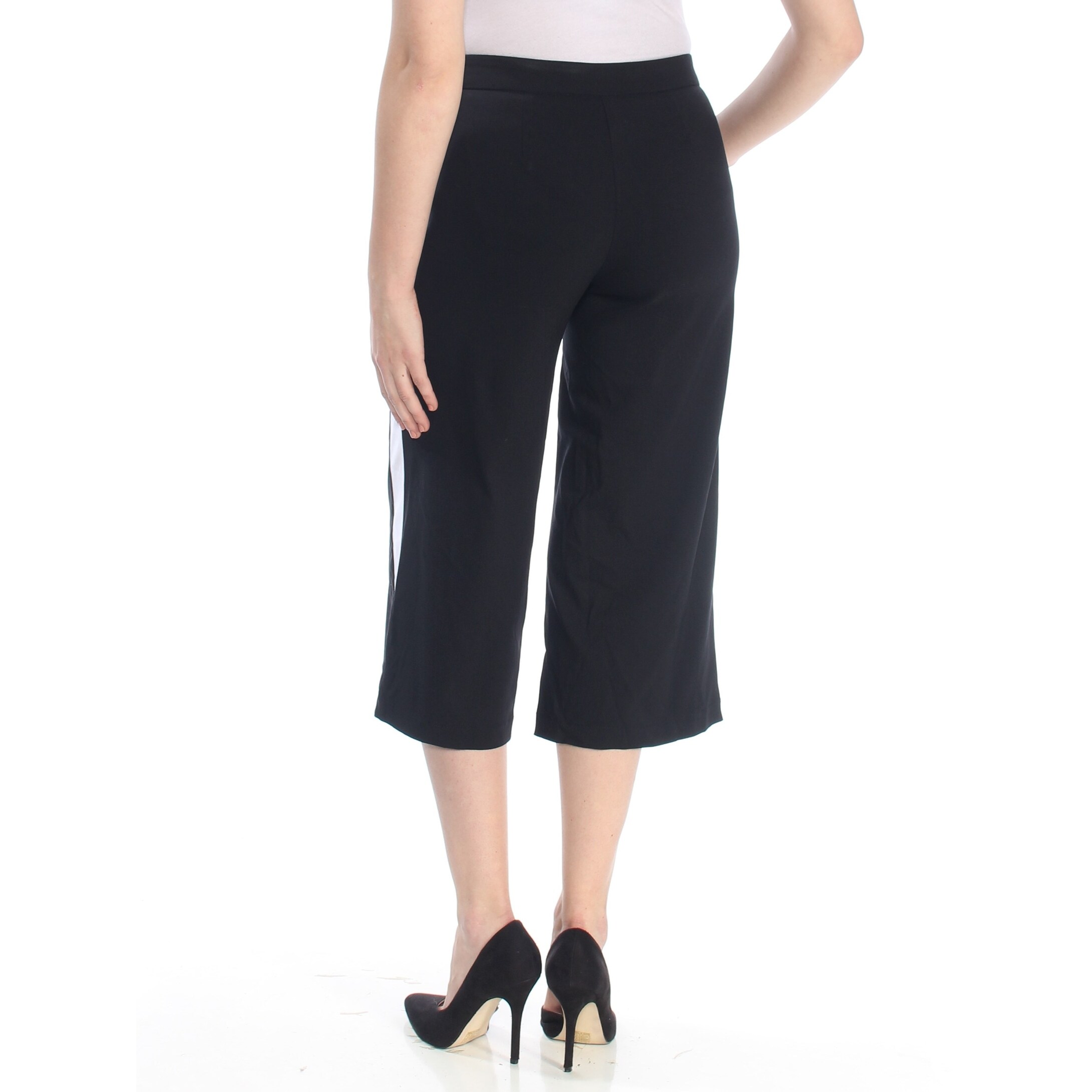 womens black striped pants