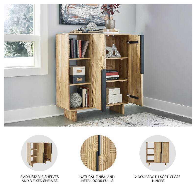 Signature Design by Ashley Kierwell Natural Accent Cabinet - 39.5" W x 16.75" D x 45.63" H