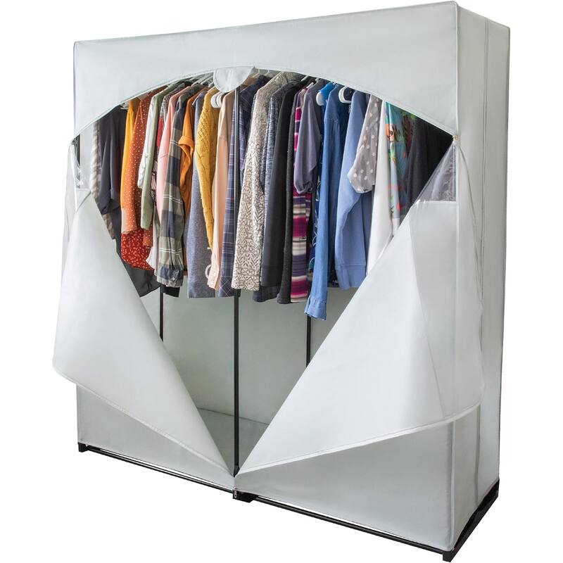 HOLDN’ STORAGE Portable Wardrobe Closet for Hanging Clothes - Large - Heavy Duty Hanging Rod with 50 Lb. Weight Capacity