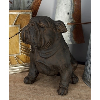 Brown Polystone Traditional Sculpture Dogs and cats 11 x 10 x 7