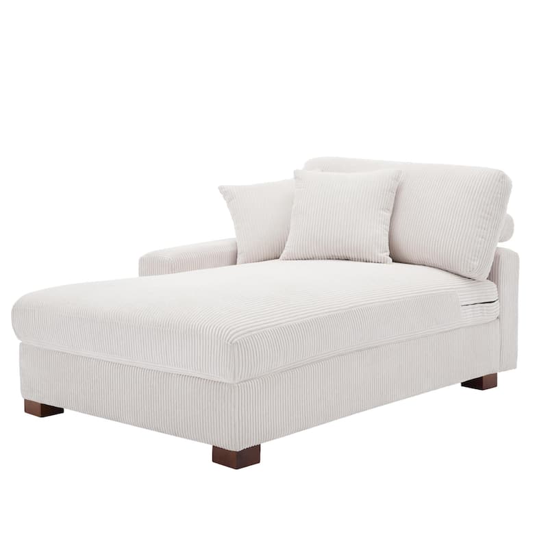 Modern L-Shaped Corduroy Modular Sectional Couch Sofa with Pillows