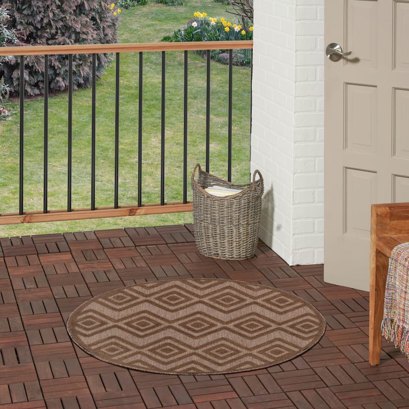 Nourison Versatile Indoor/Outdoor Geometric Flatweave Area Rug