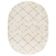 preview thumbnail 65 of 126, SAFAVIEH Arizona Shag Nevada 1.2-inch Thick Rug 6' x 8' Oval - Ivory/Beige