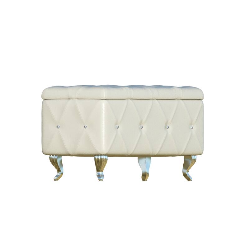 Upholstered Tufted Storage Bench
