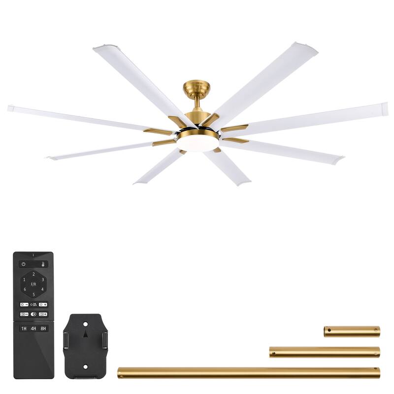 CO-Z 72" 6 - Blade Aluminum LED Ceiling Fan with Dimmable Light and Remote for Great Room