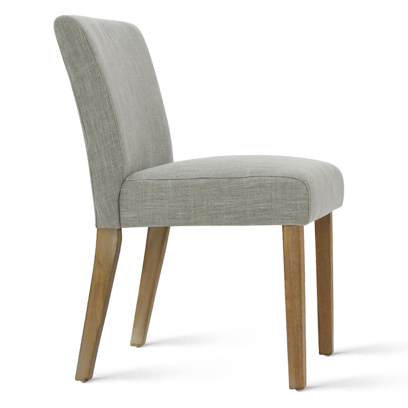 Parsons Dining Chairs with Linen Upholstery and Solid Wood Legs