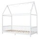 preview thumbnail 5 of 7, Wood Twin Size House Bed with Guardrail and LED