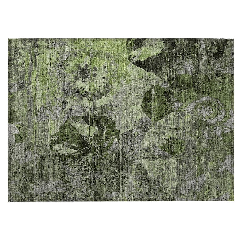 Almi Garden-Inspired Weather Resistant Blended Style Outdoor Rug
