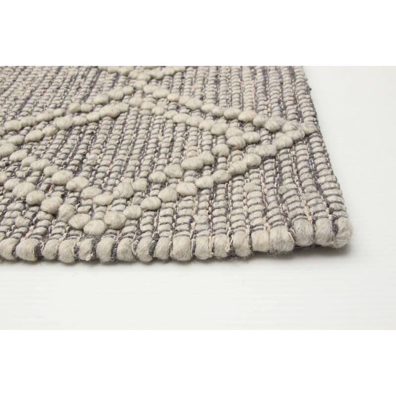 ECARPETGALLERY Braid weave Sienna Grey Wool Rug - 6'1 x 8'10