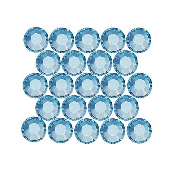 Swarovski Elements Crystal, Round Flatback Rhinestone Hotfix SS12 3mm, 50 Pieces, Aquamarine